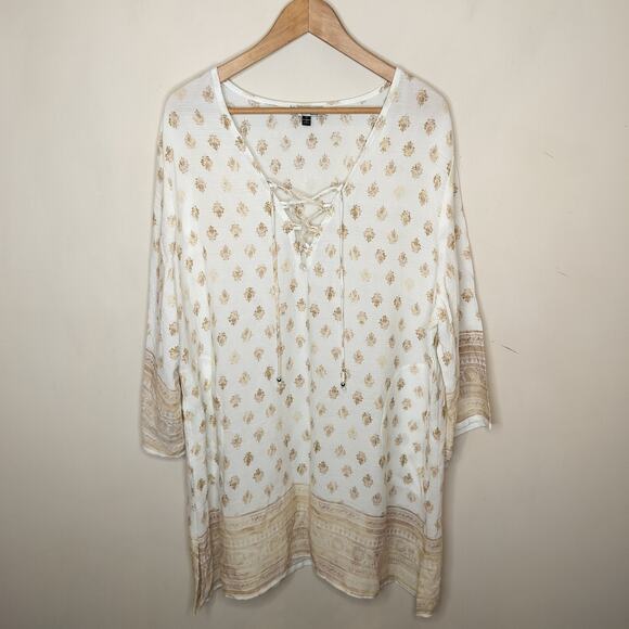 J. Valdi Floral Tunic Dress Beach Coverup - Picture 1 of 10